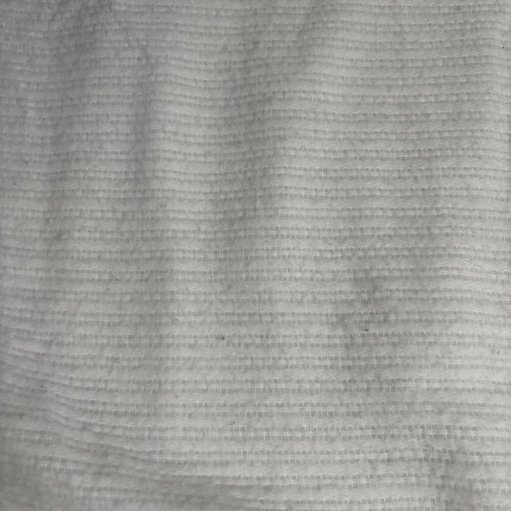 Vintage Cream Textured Acrylic Blanket Satin Trim Made in USA‎ 45x58 Throw